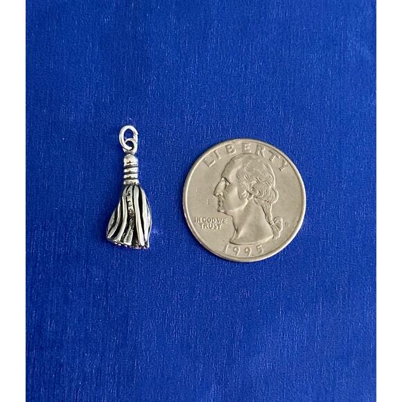 Sterling Silver Graduation Tassel Charm, Sterling Silver Graduation Tassel Charm - Picture 4 of 4